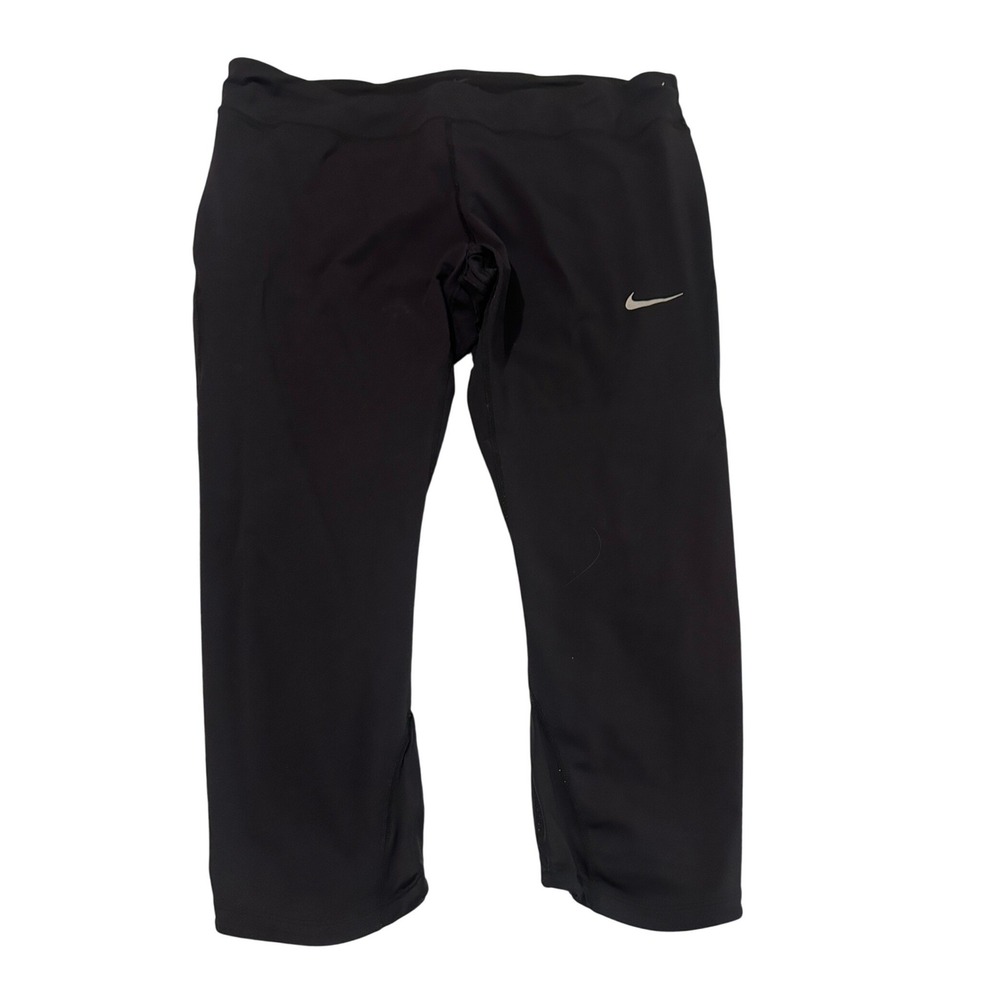 Nike Dri-FIT Black Running Capri Leggings Drawstring Plus Size 2X